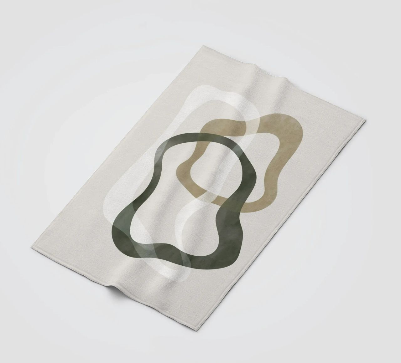 Forme astratte verdi No2 Print coperta in pile da weimann shop