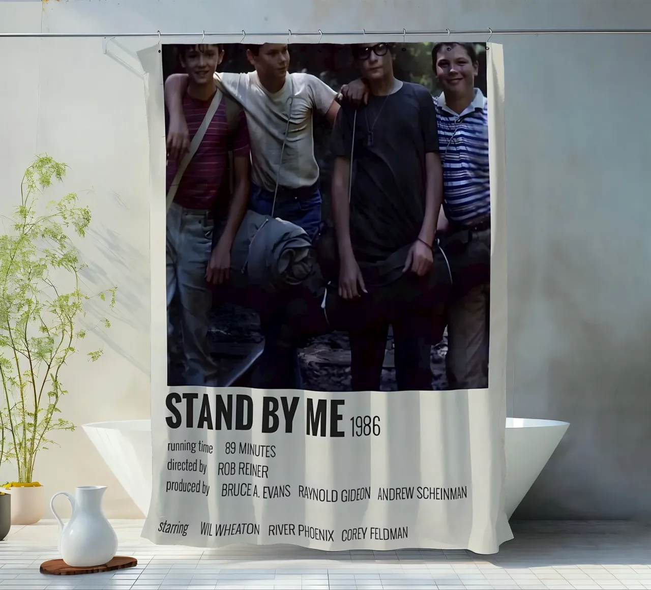 STAND BY ME 1986 shower curtain by MVFminimalist