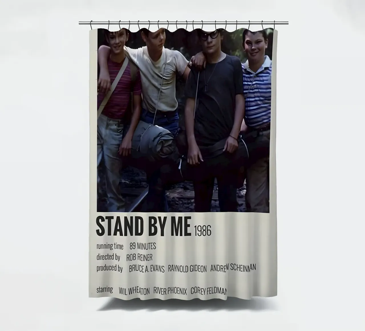 STAND BY ME 1986 shower curtain by MVFminimalist
