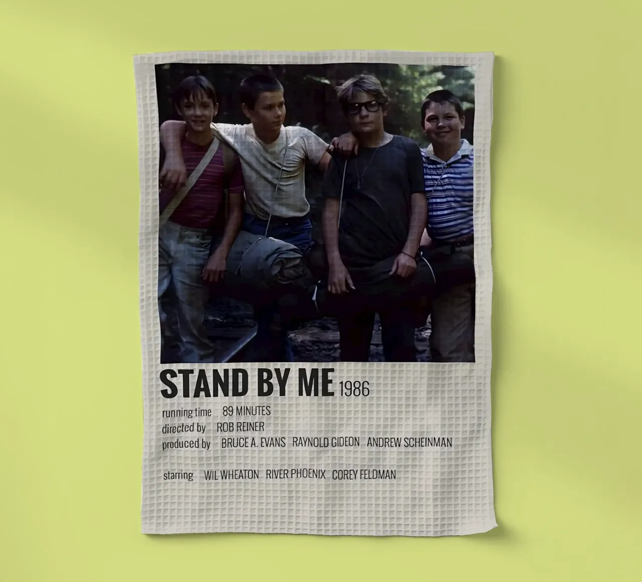 STAND BY ME 1986 canovaccio da cucina da MVFminimalist