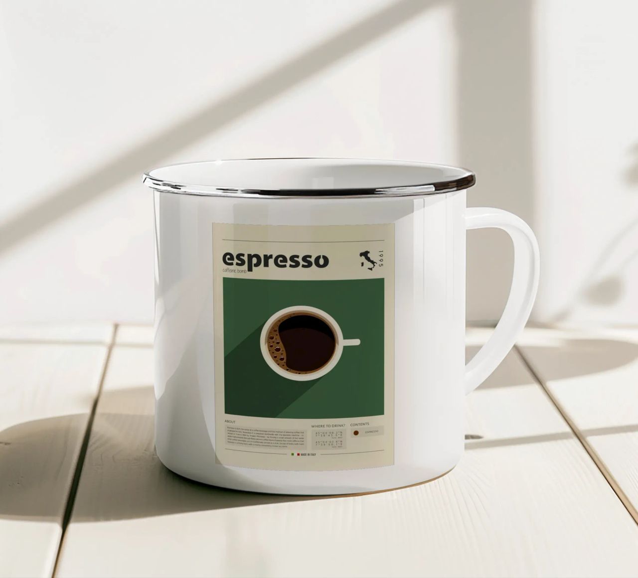 Stampa della tazza di caffè espresso tazza in smalto da weimann shop