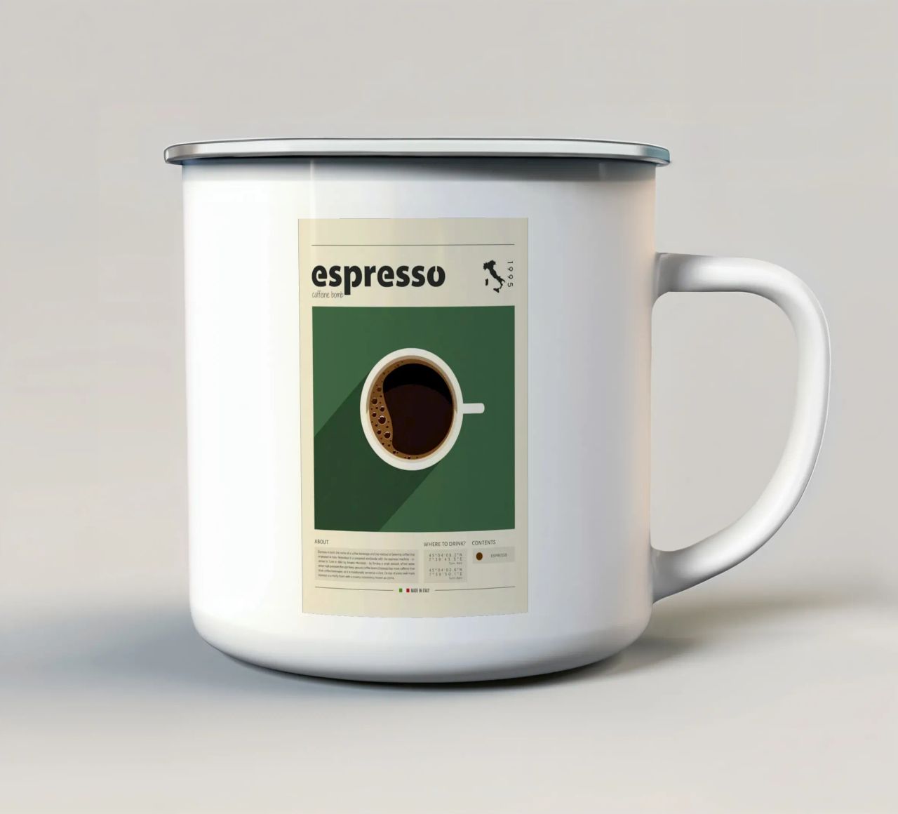 Stampa della tazza di caffè espresso tazza in smalto da weimann shop