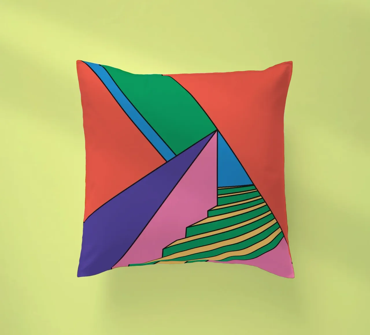 Scala colorata e vibrante cuscino da galihstudio