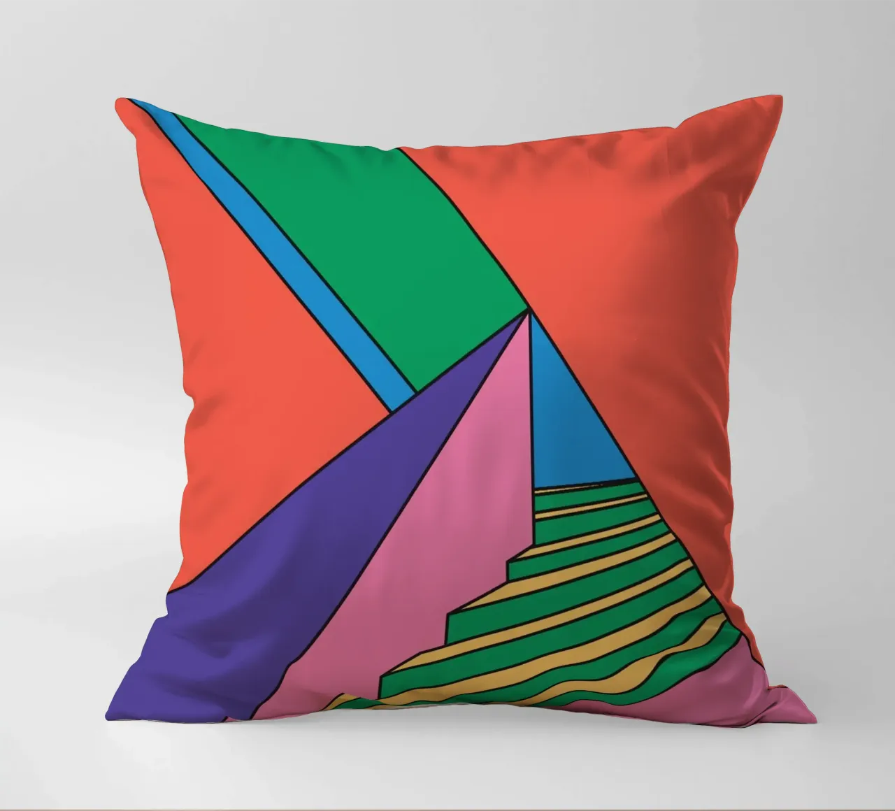 Scala colorata e vibrante cuscino da galihstudio