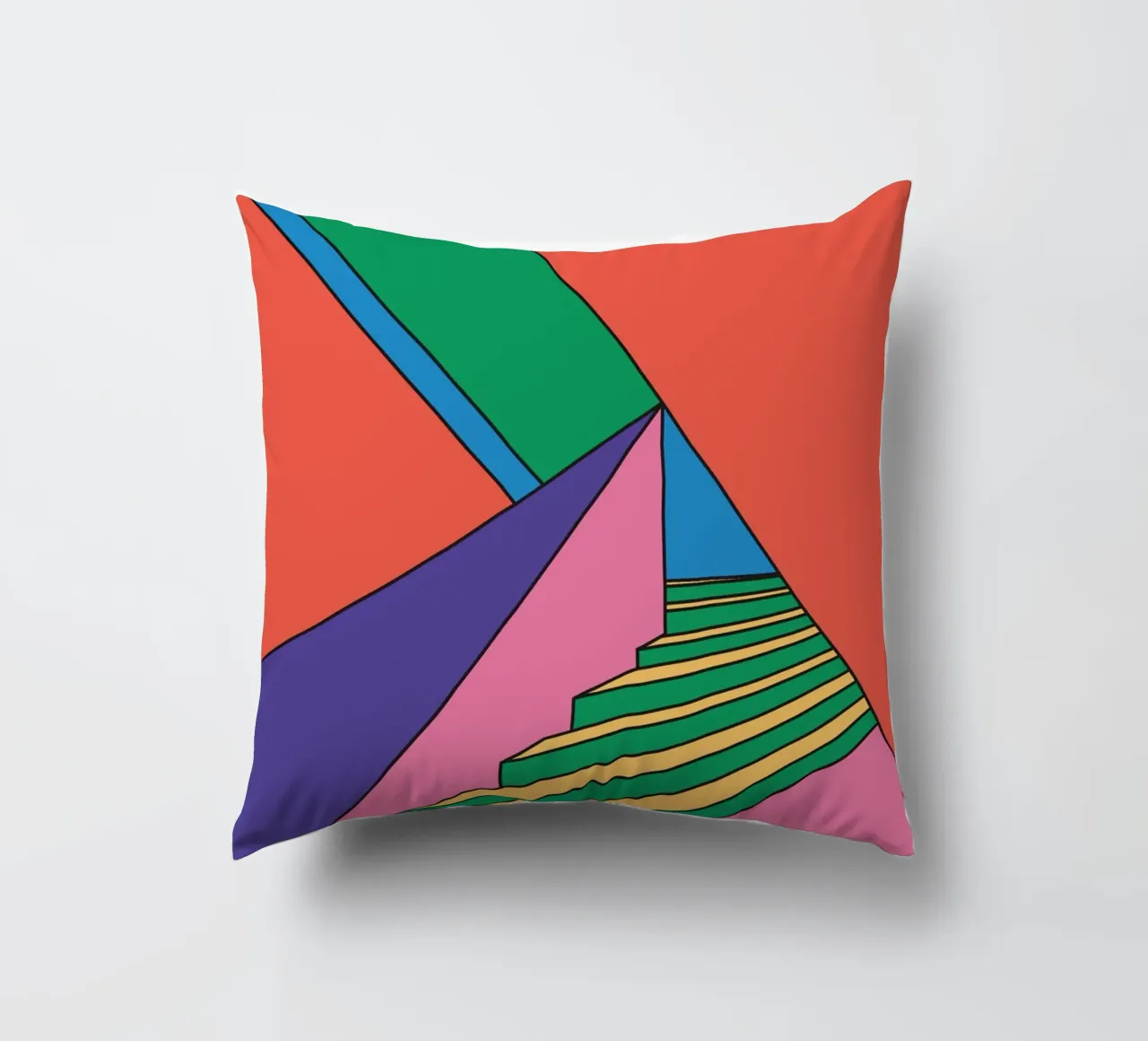 Scala colorata e vibrante cuscino da galihstudio