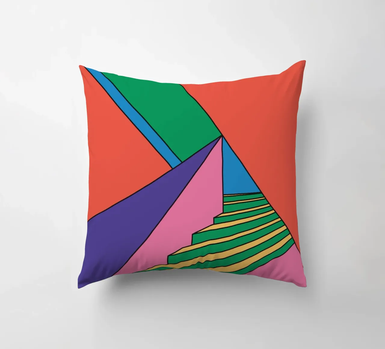 Scala colorata e vibrante cuscino da galihstudio