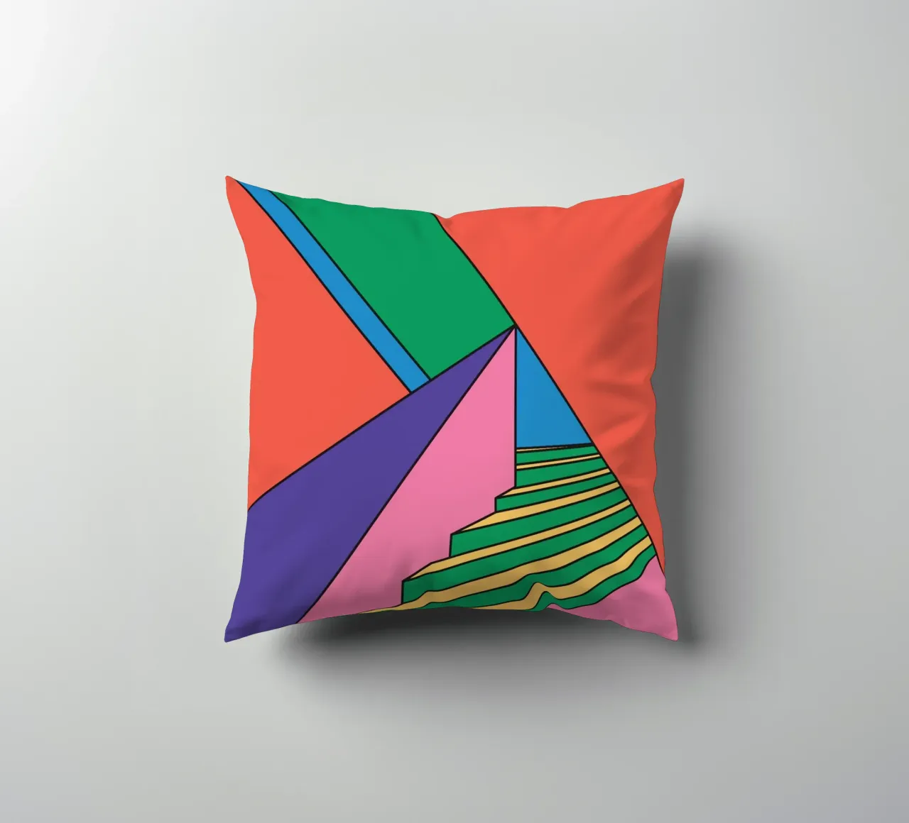 Scala colorata e vibrante cuscino da galihstudio