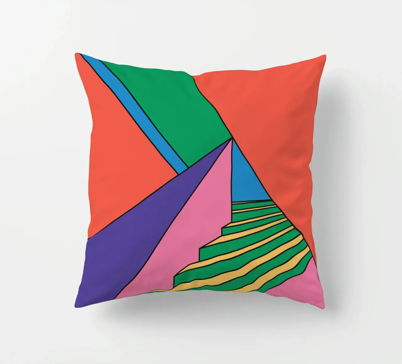 Scala colorata e vibrante cuscino da galihstudio