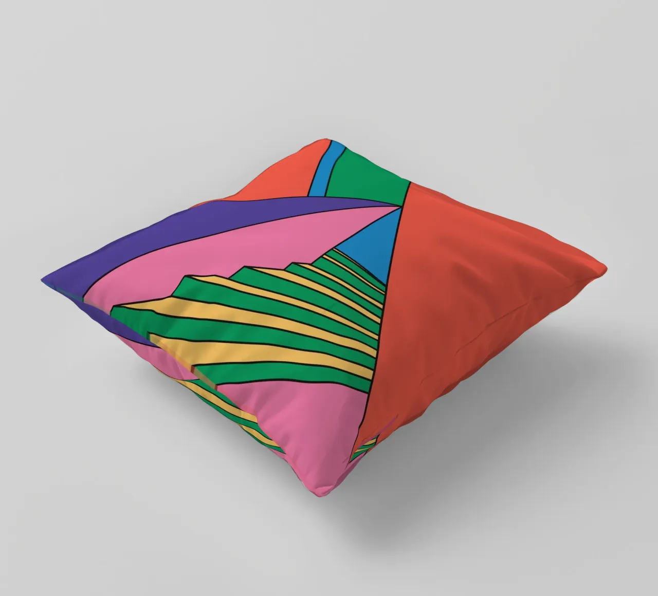 Scala colorata e vibrante cuscino da galihstudio