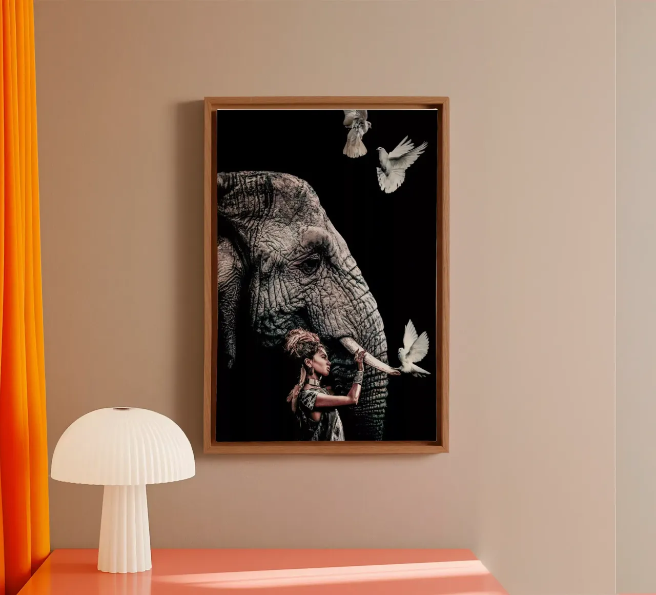 Elephant 4 tela con Cornice a cassetta da Wouter Rikken