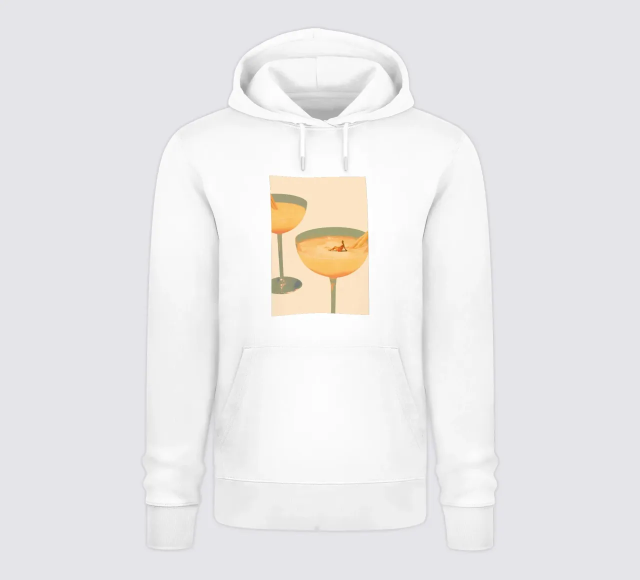 Maarten Leon - Vacanze in un bicchiere No1 Print felpa con cappuccio da weimann shop