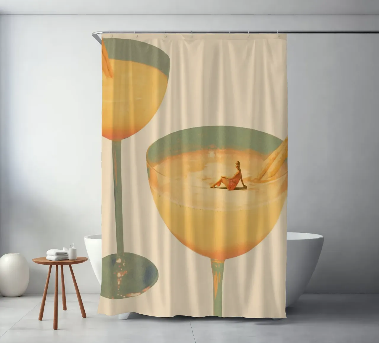 Maarten Leon - Vacanze in un bicchiere No1 Print tenda da doccia da weimann shop