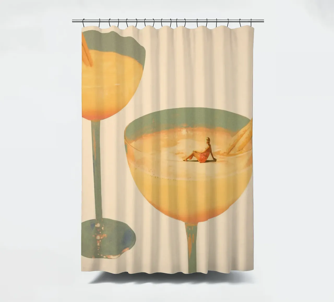 Maarten Leon - Vacanze in un bicchiere No1 Print tenda da doccia da weimann shop