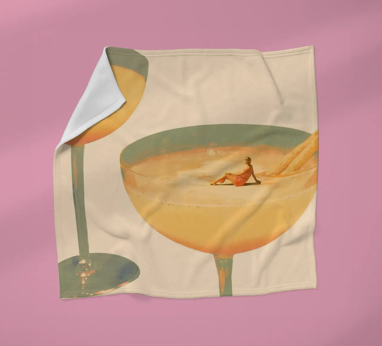 Maarten Leon - Vacanze in un bicchiere No1 Print coperta in pile da weimann shop