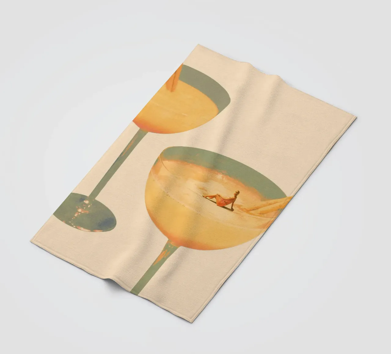 Maarten Leon - Vacanze in un bicchiere No1 Print coperta in pile da weimann shop