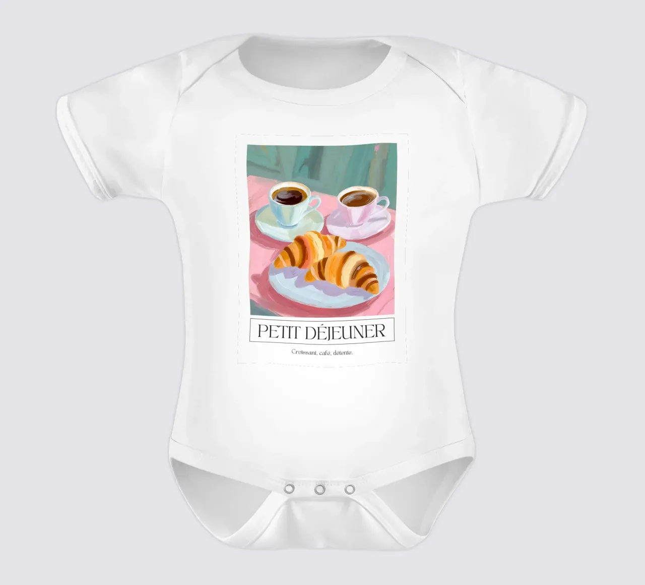 Colazione - Croissant, caffè, relax body neonato maniche corte da leslie shop