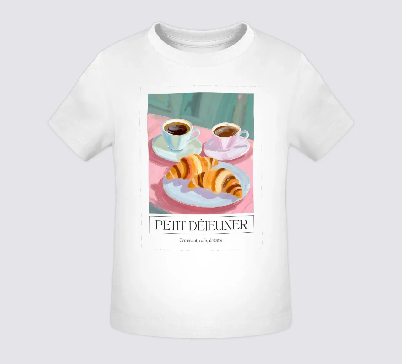 Colazione - Croissant, caffè, relax maglietta neonato da leslie shop