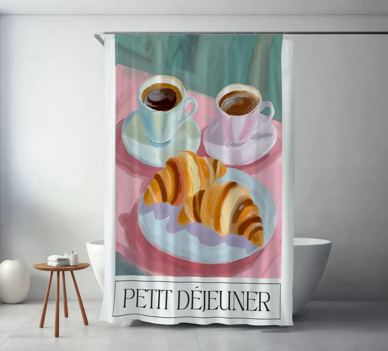 Colazione - Croissant, caffè, relax tenda da doccia da leslie shop