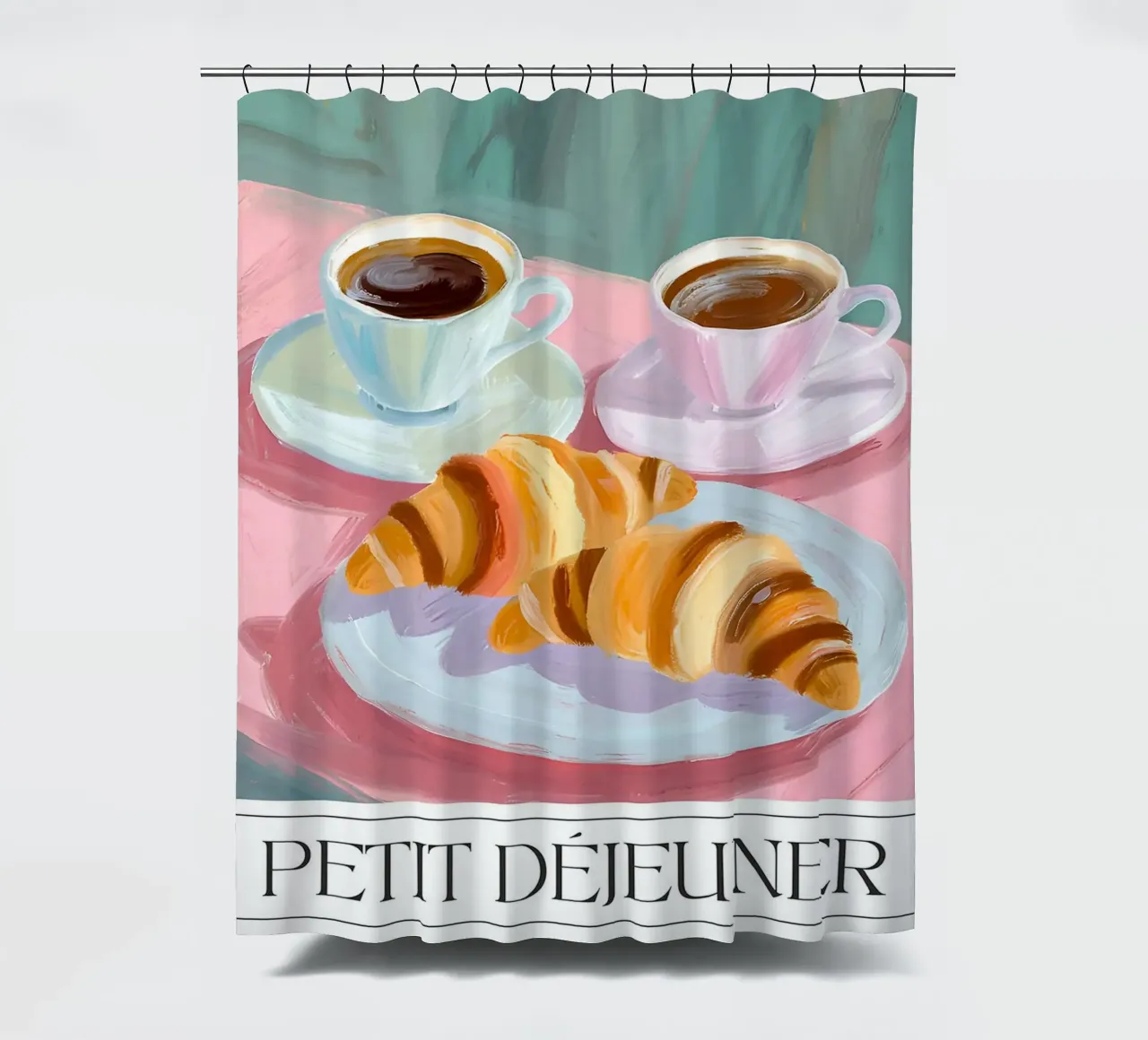 Colazione - Croissant, caffè, relax tenda da doccia da leslie shop