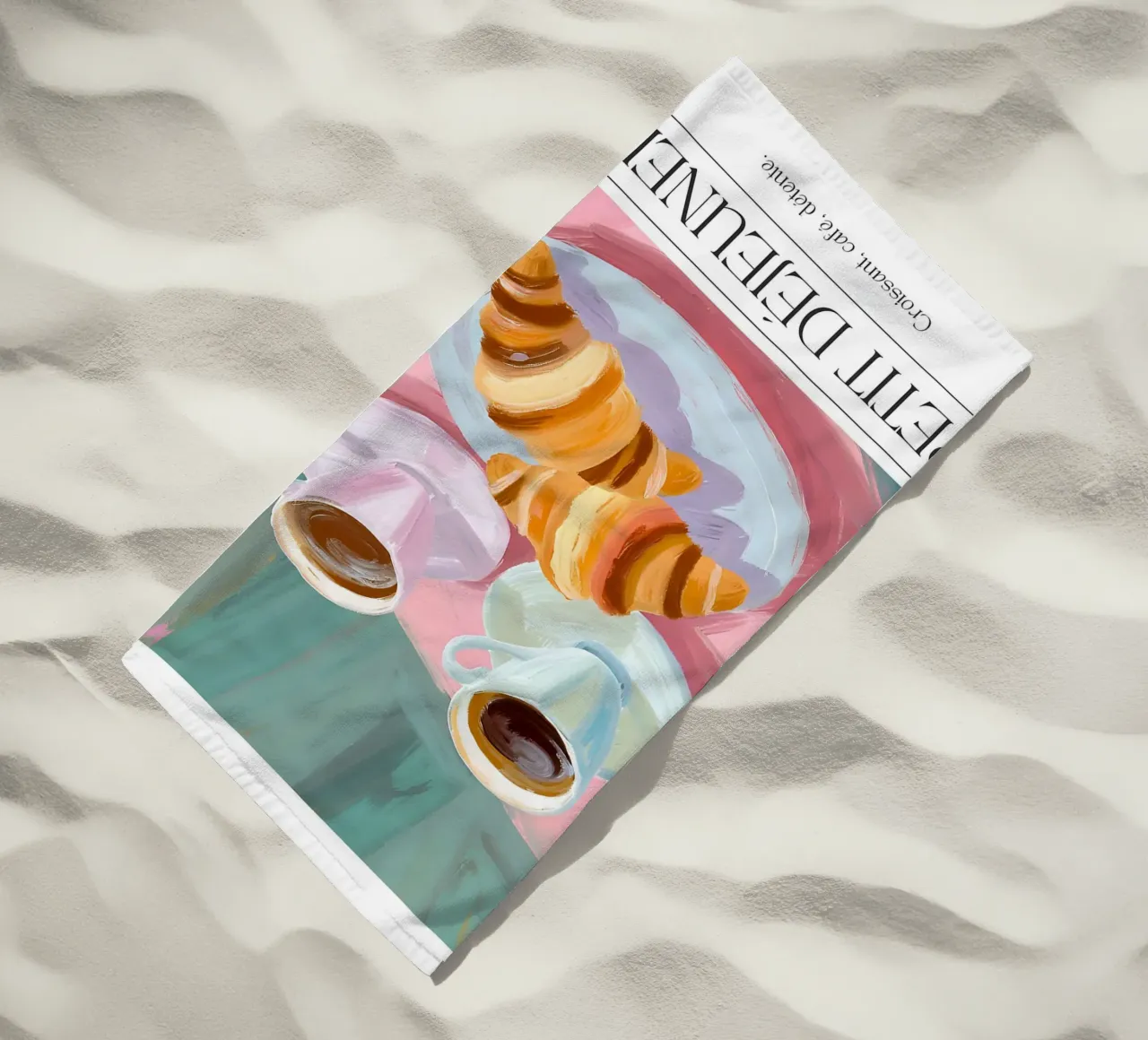 Colazione - Croissant, caffè, relax telo mare da leslie shop