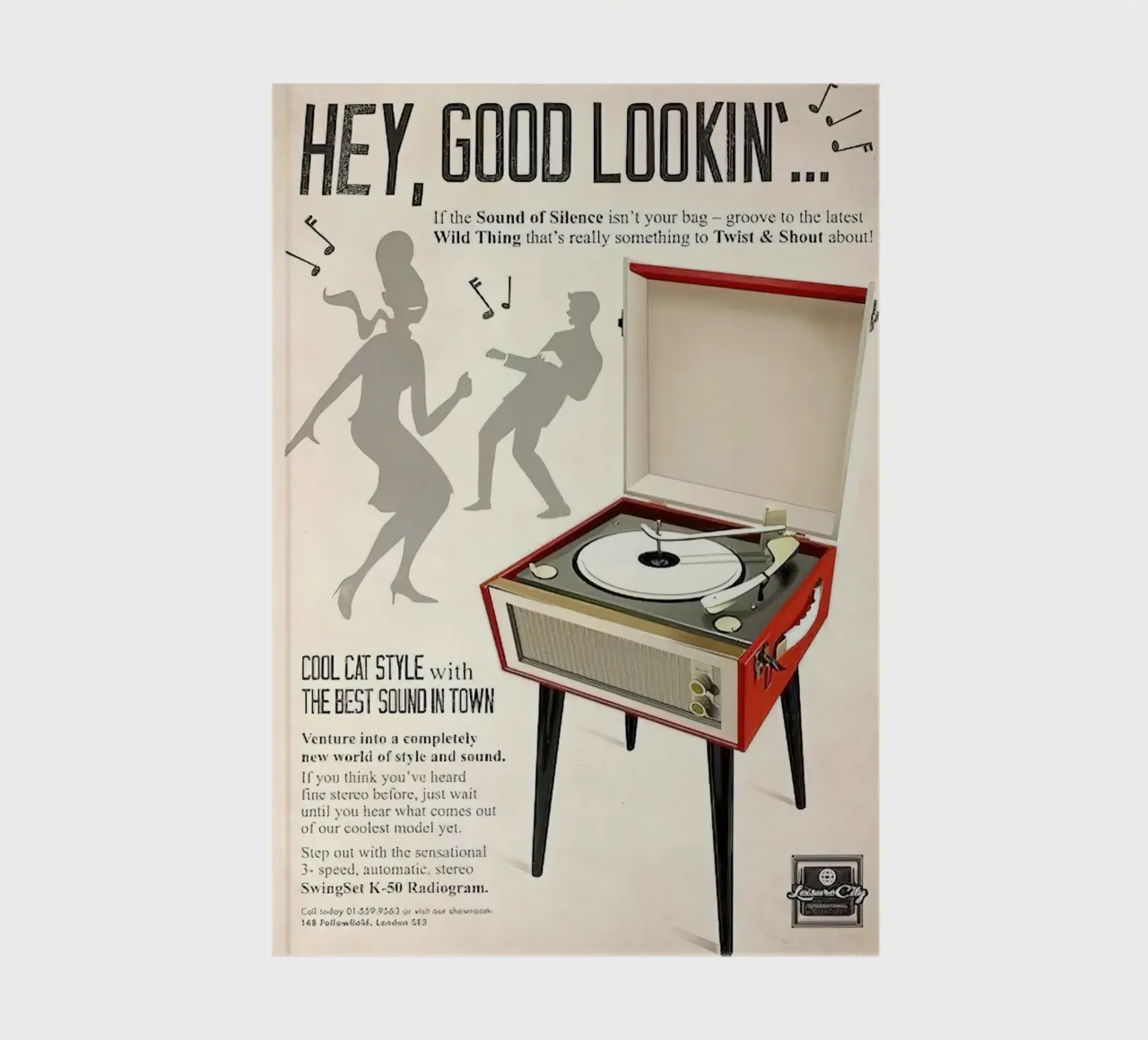 Record Player Hi-Fi. 1960s Retro Style notebook by leslie shop