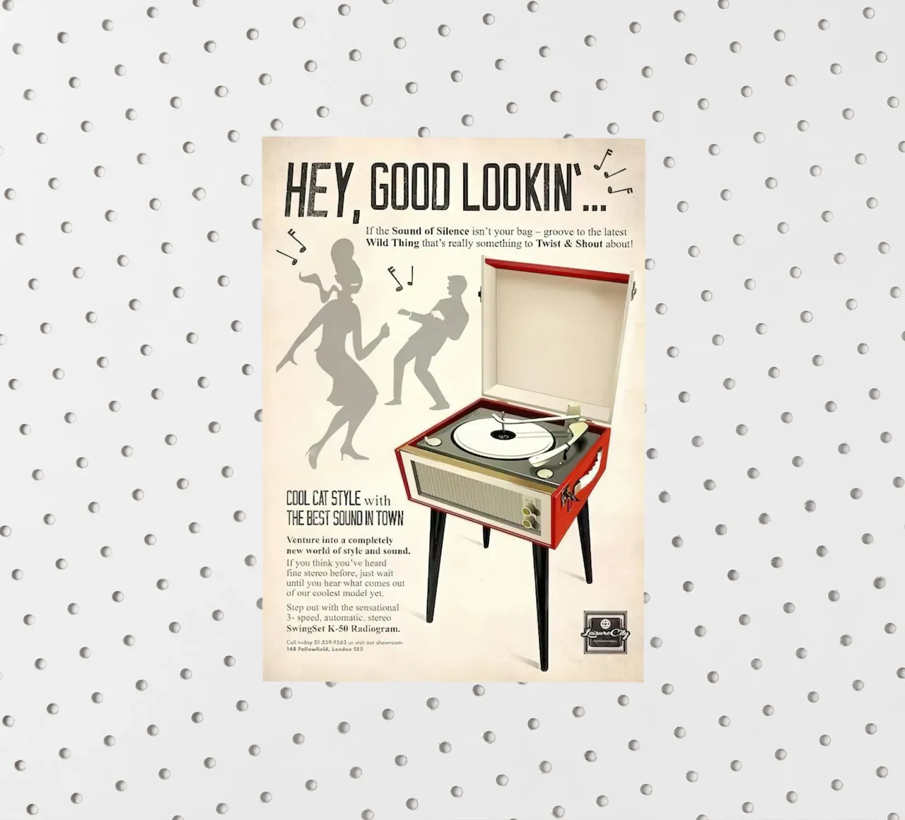 Record Player Hi-Fi. 1960s Retro Style sticker by leslie shop