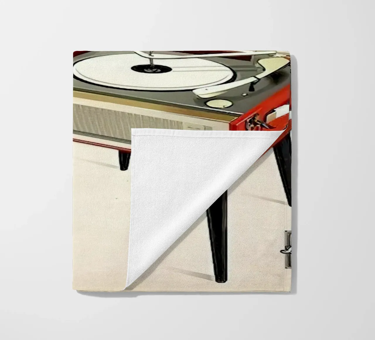 Record Player Hi-Fi. 1960s Retro Style beach towel by leslie shop