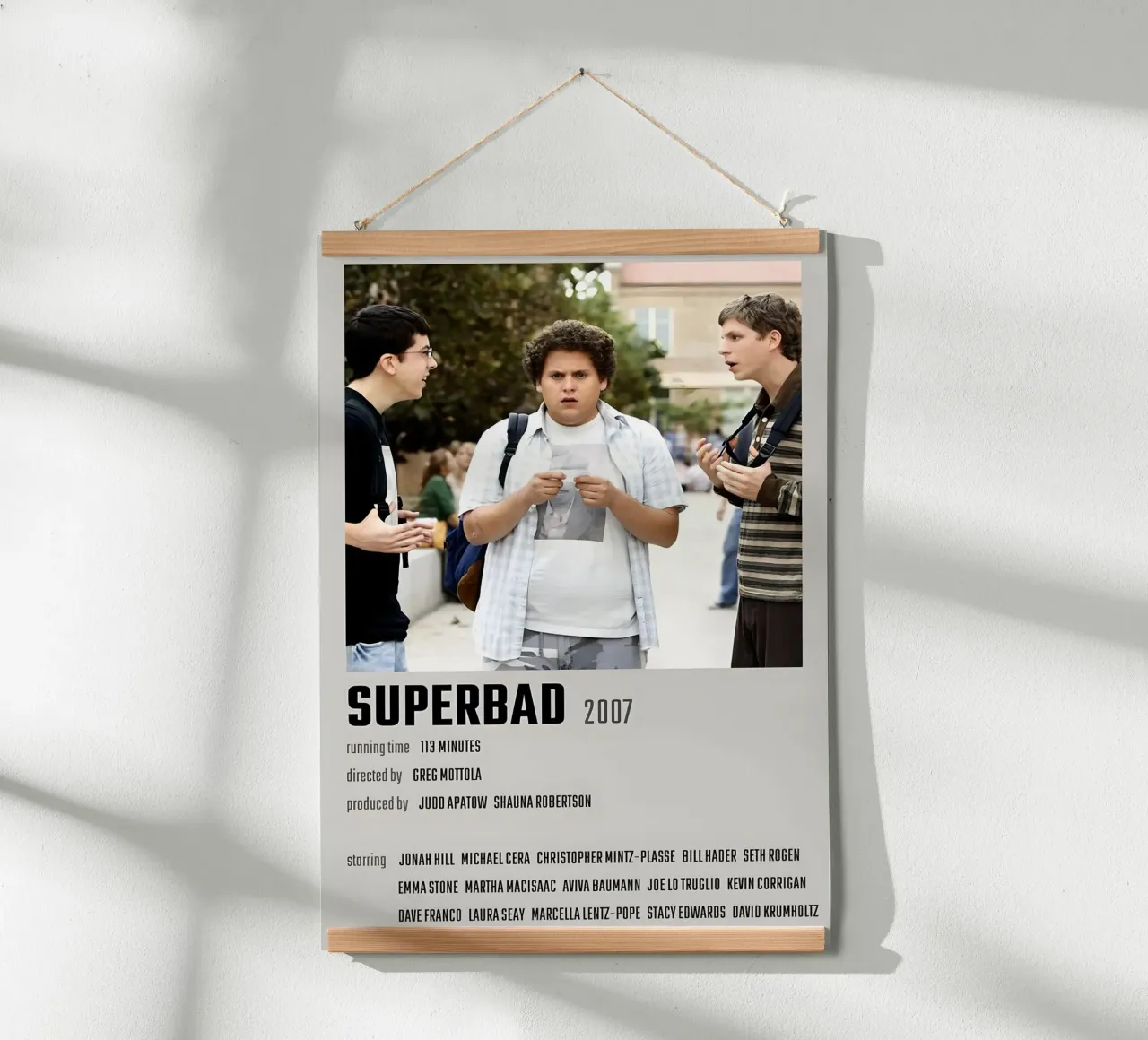 SUPERBAD 2007 poster con telaio in legno da MVFminimalist