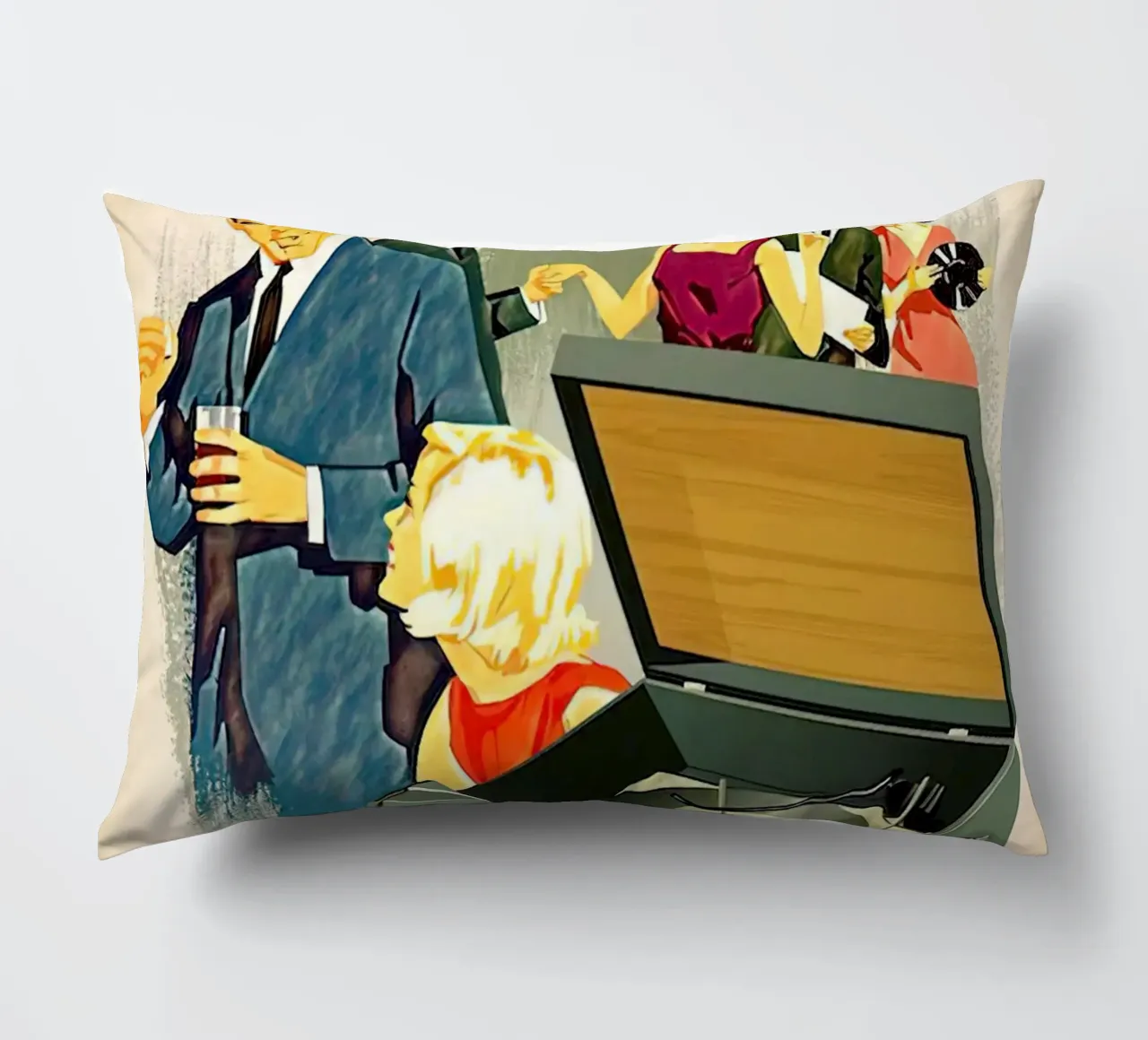 Record Player Hi-Fi. 1960s Retro Style decorative cushion by leslie shop