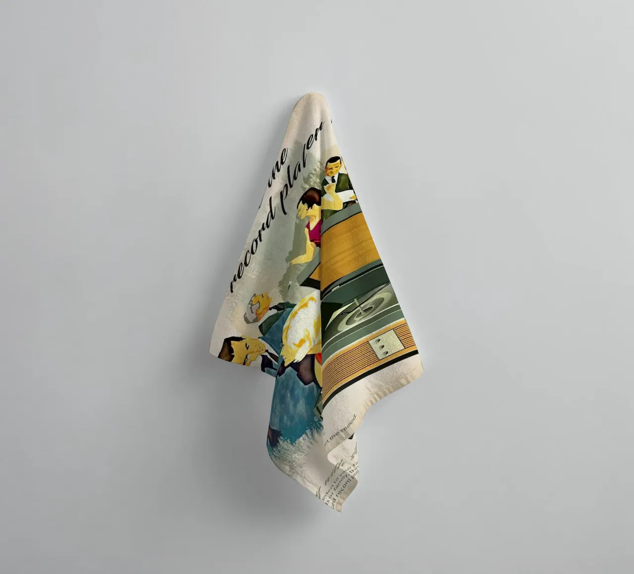 Record Player Hi-Fi. 1960s Retro Style towel by leslie shop