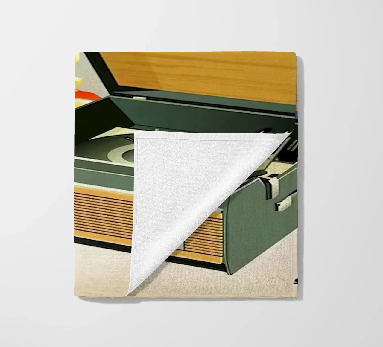 Record Player Hi-Fi. 1960s Retro Style beach towel by leslie shop