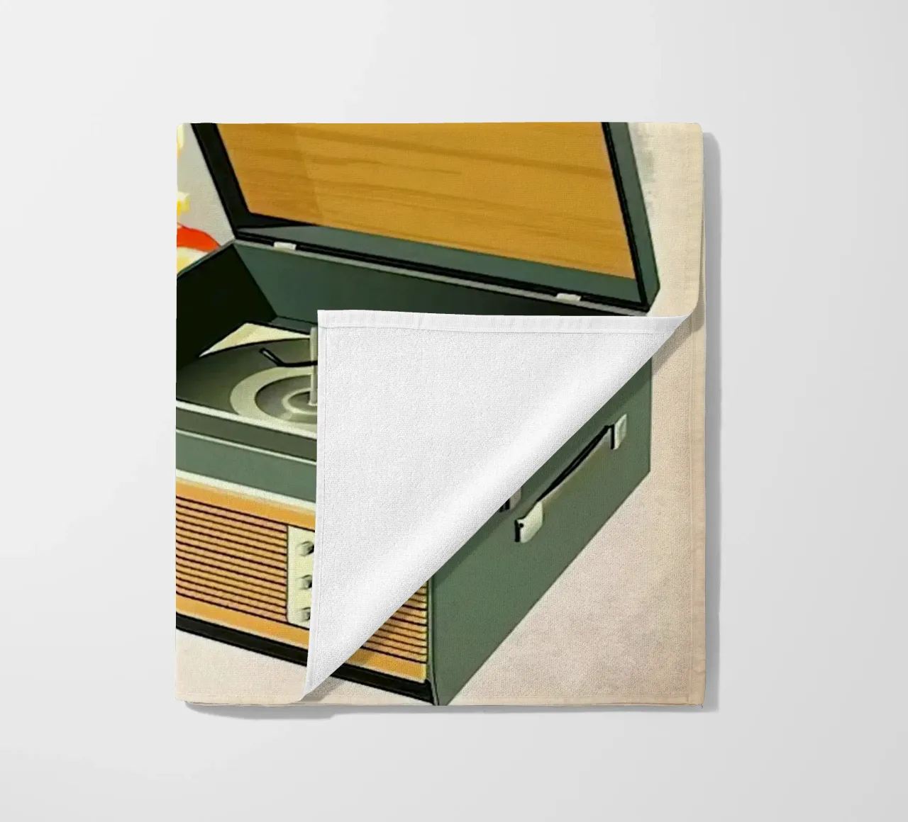 Record Player Hi-Fi. 1960s Retro Style beach towel by leslie shop