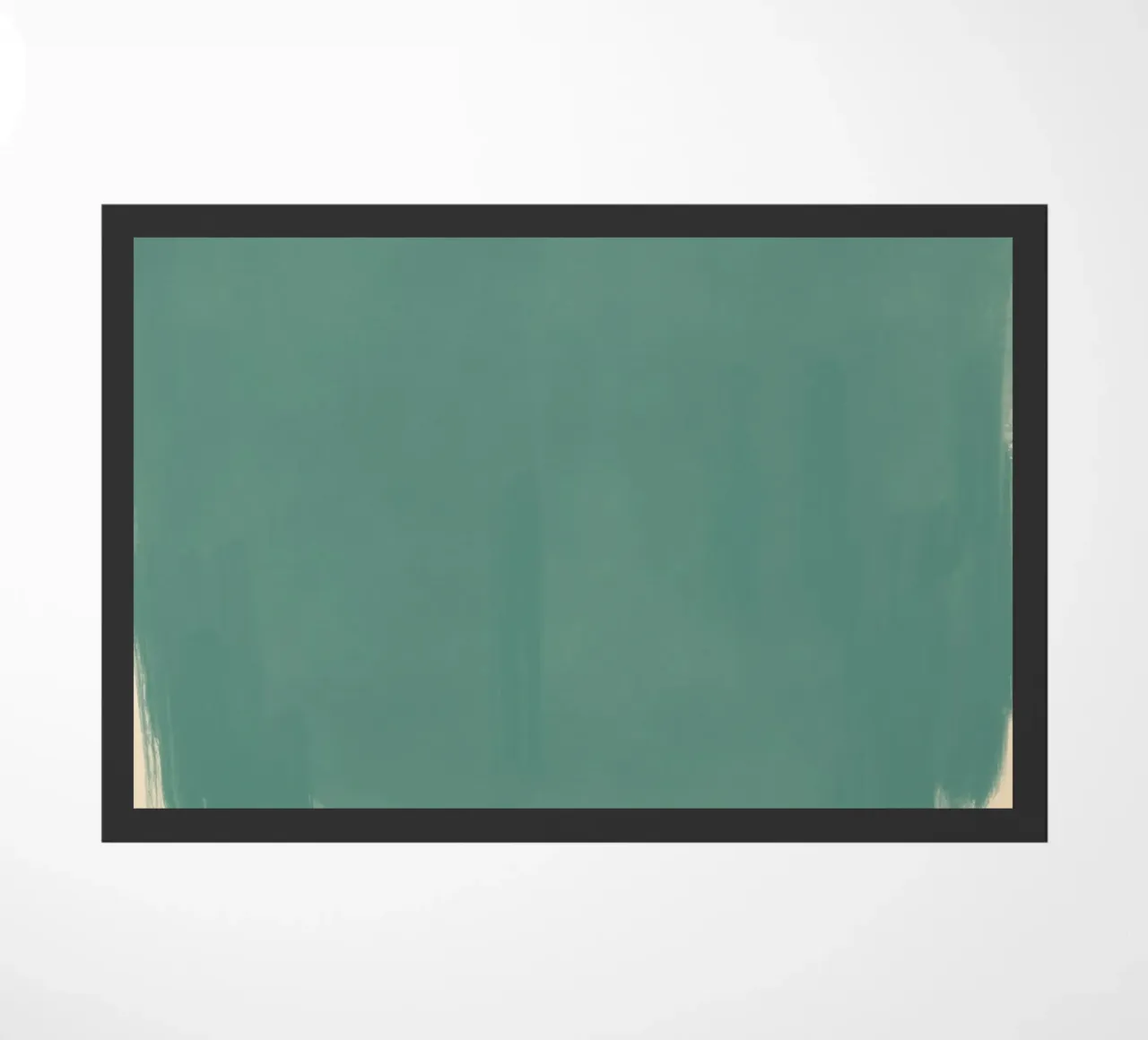 Solid teal abstract doormat by Little Dean