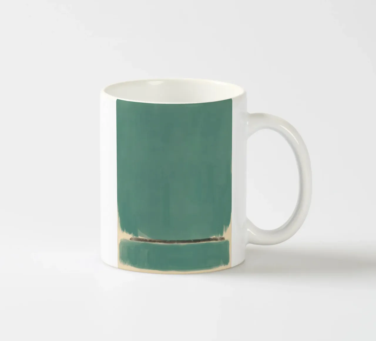 Solid teal abstract ceramic mug by Little Dean