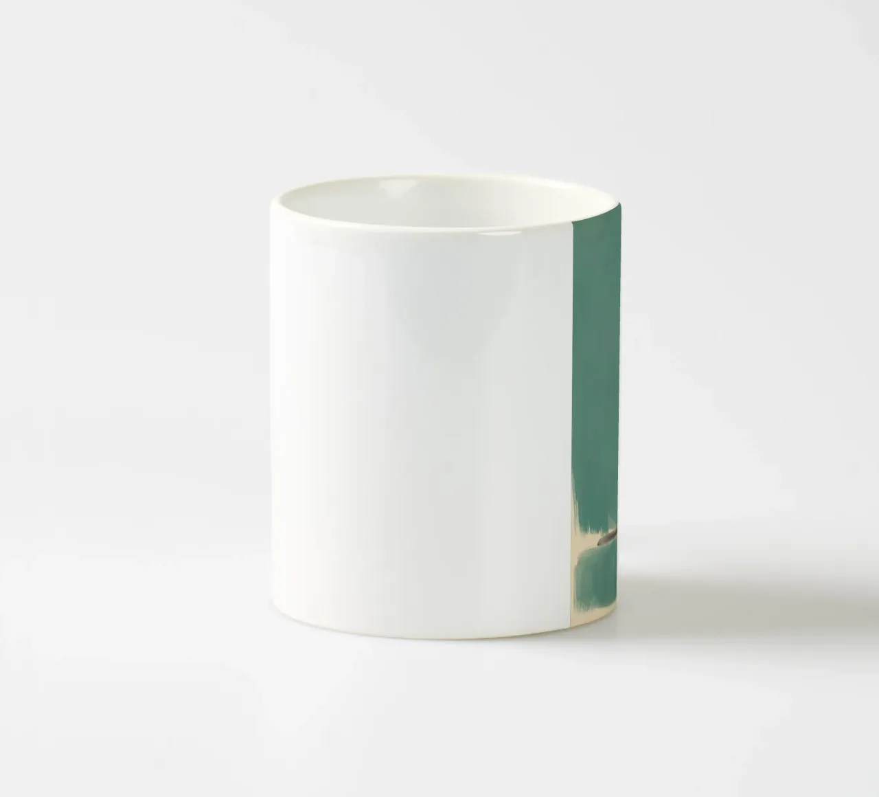Solid teal abstract ceramic mug by Little Dean