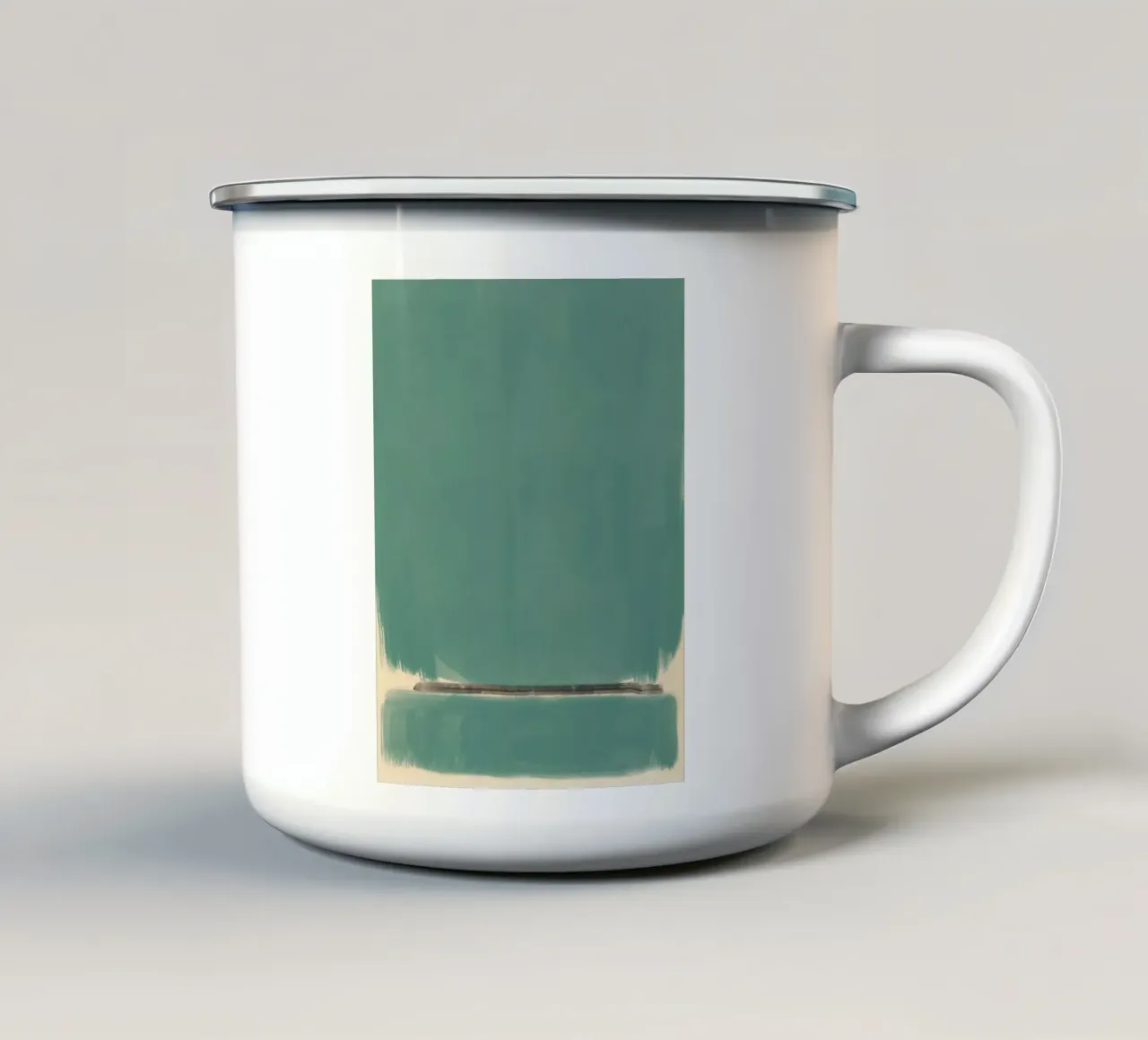 Solido verde acqua astratto tazza in smalto da Little Dean
