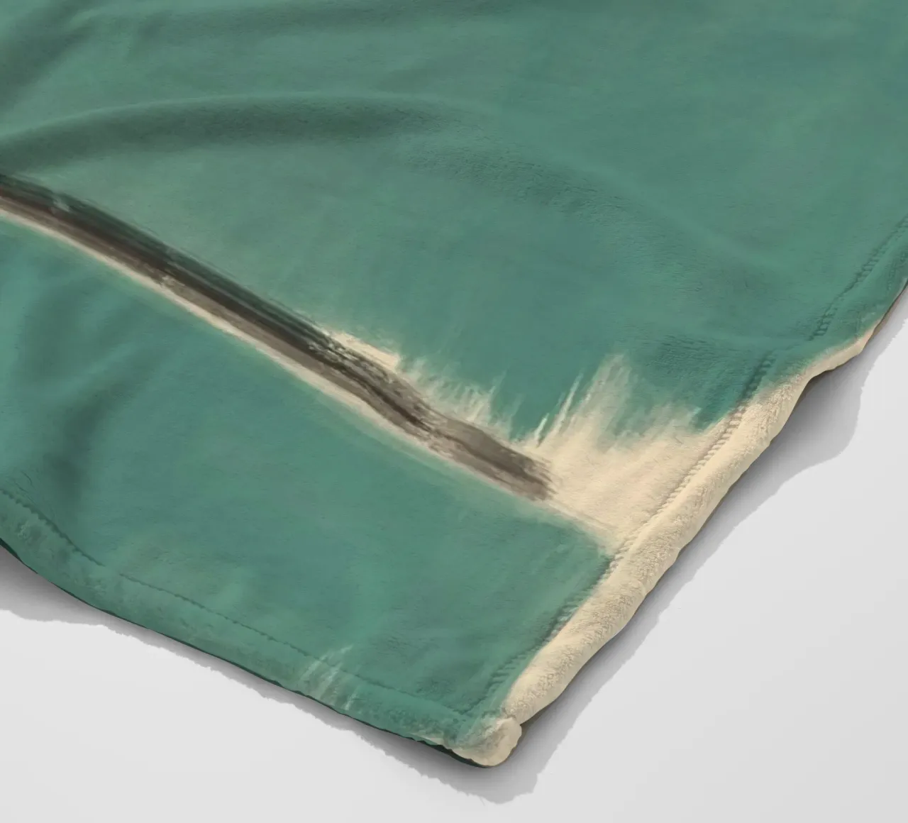 Solid teal abstract fleece blanket by Little Dean