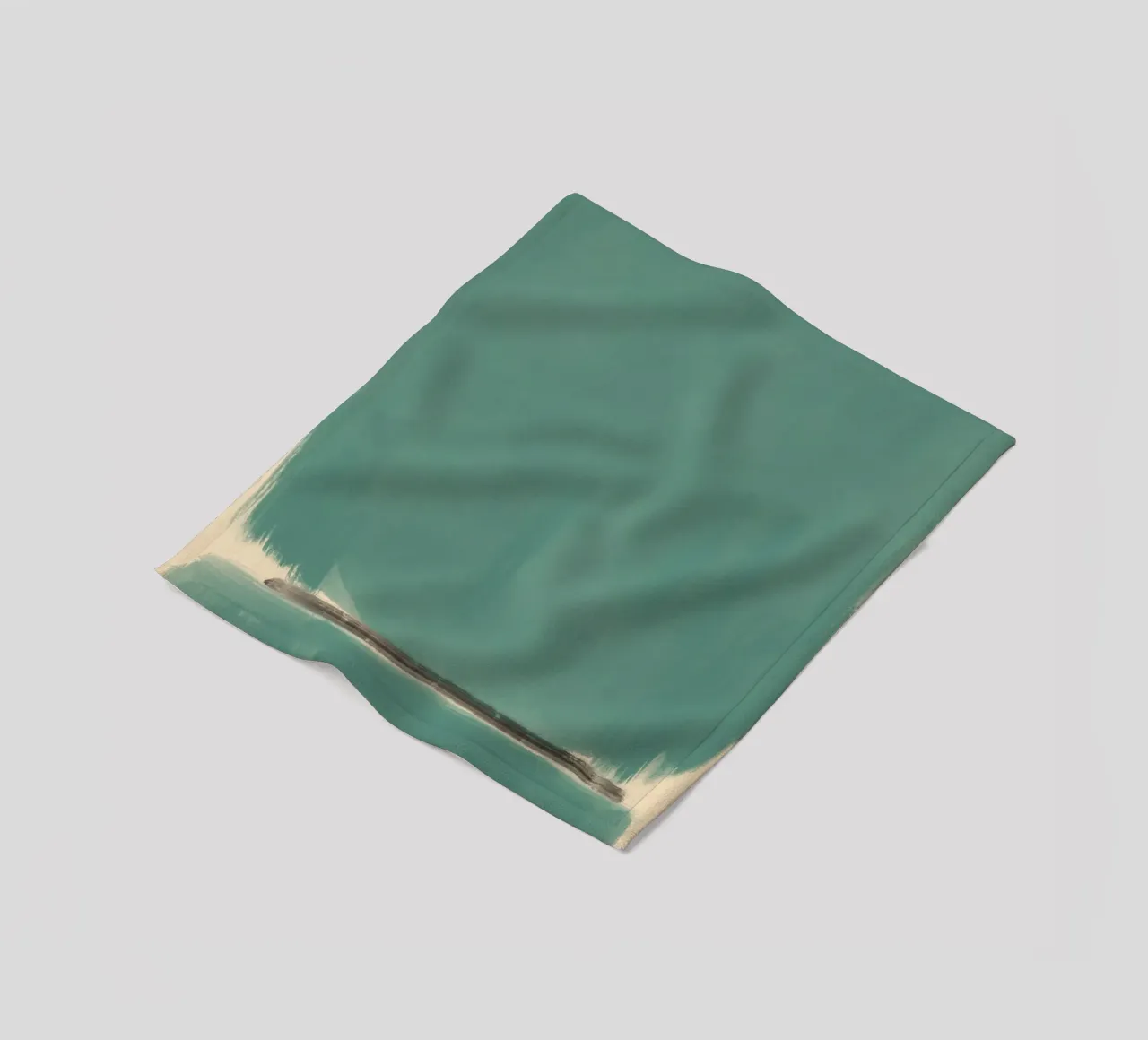 Solid teal abstract fleece blanket by Little Dean