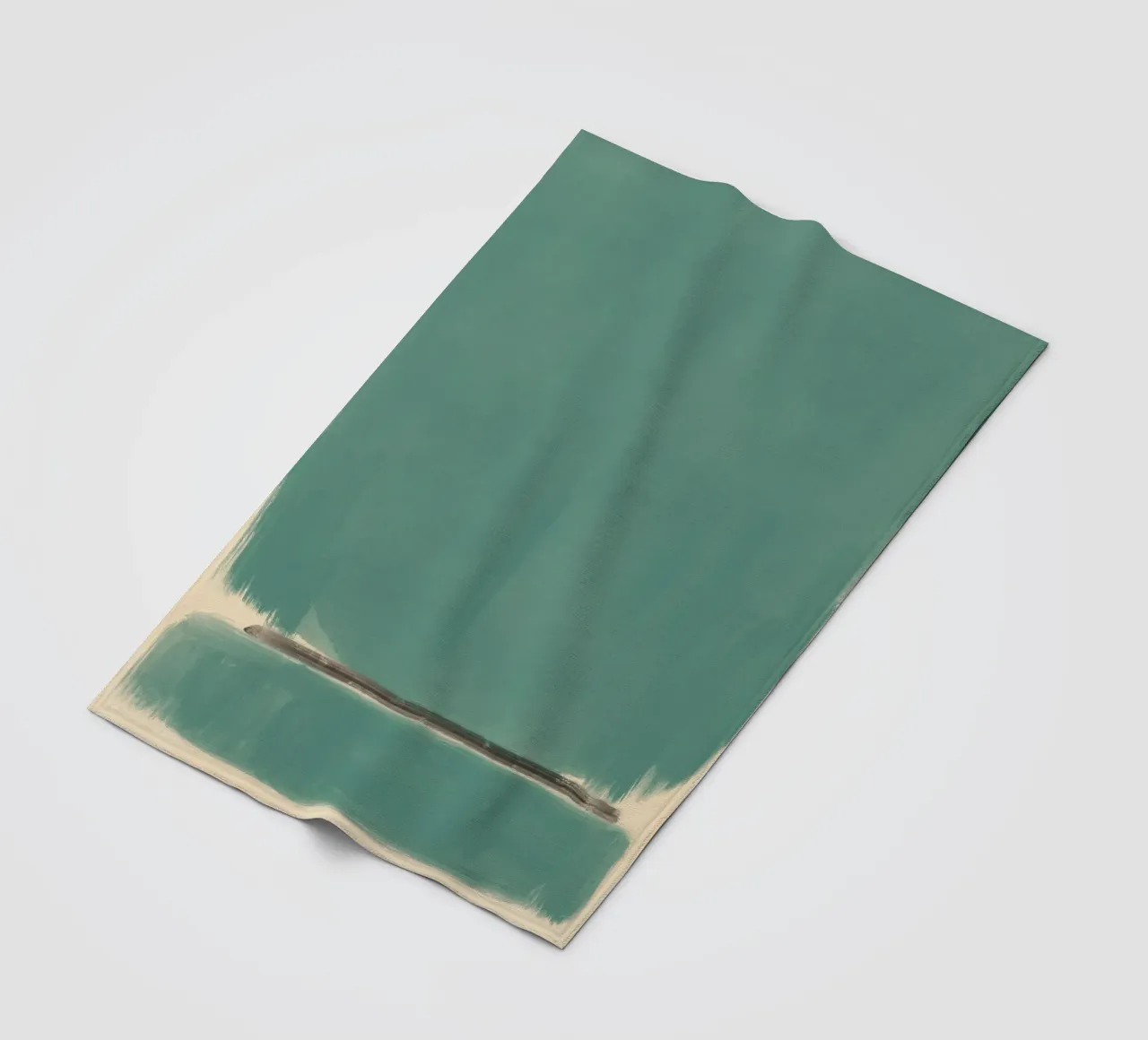 Solid teal abstract fleece blanket by Little Dean