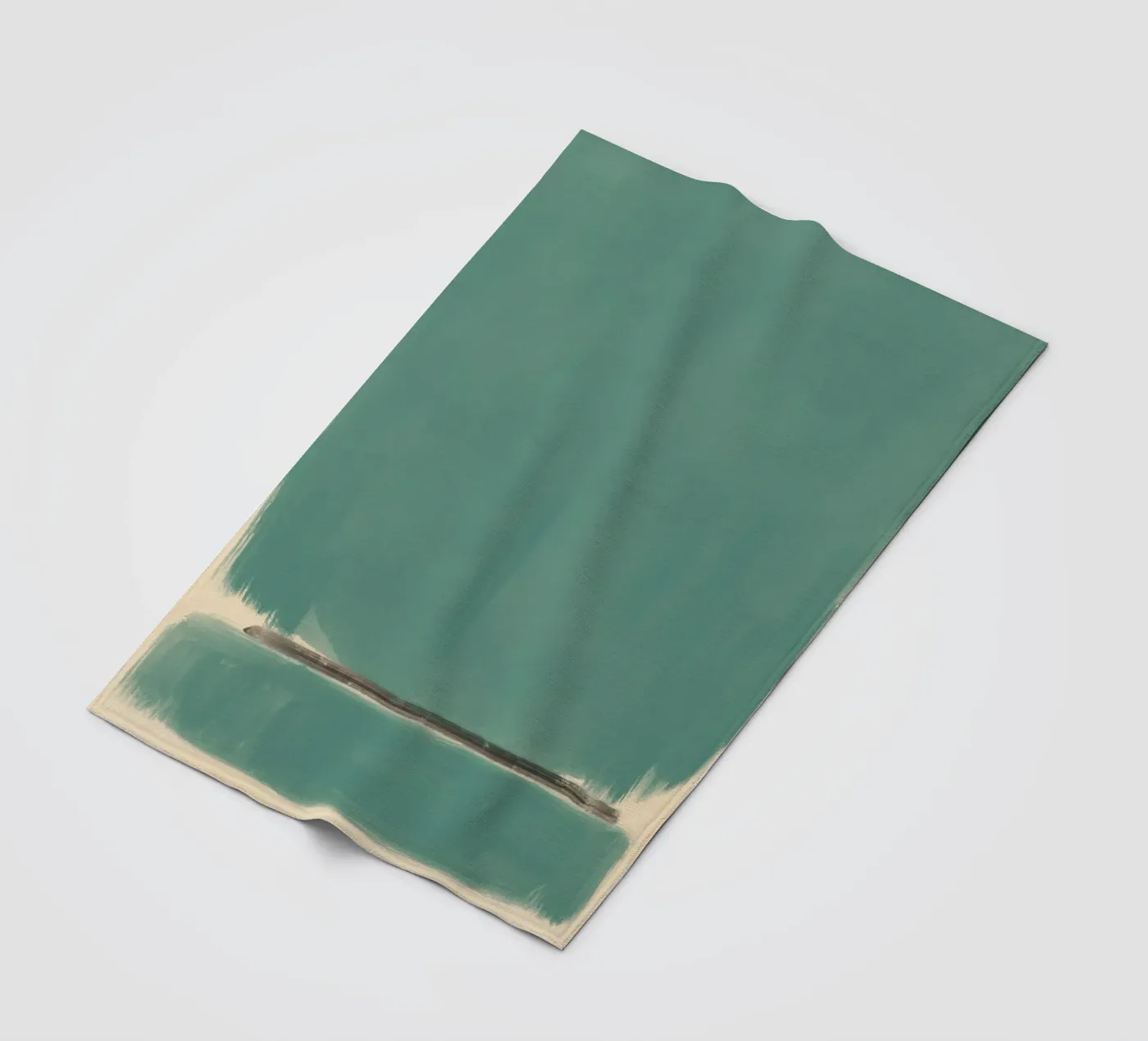 Solido verde acqua astratto coperta in pile da Little Dean