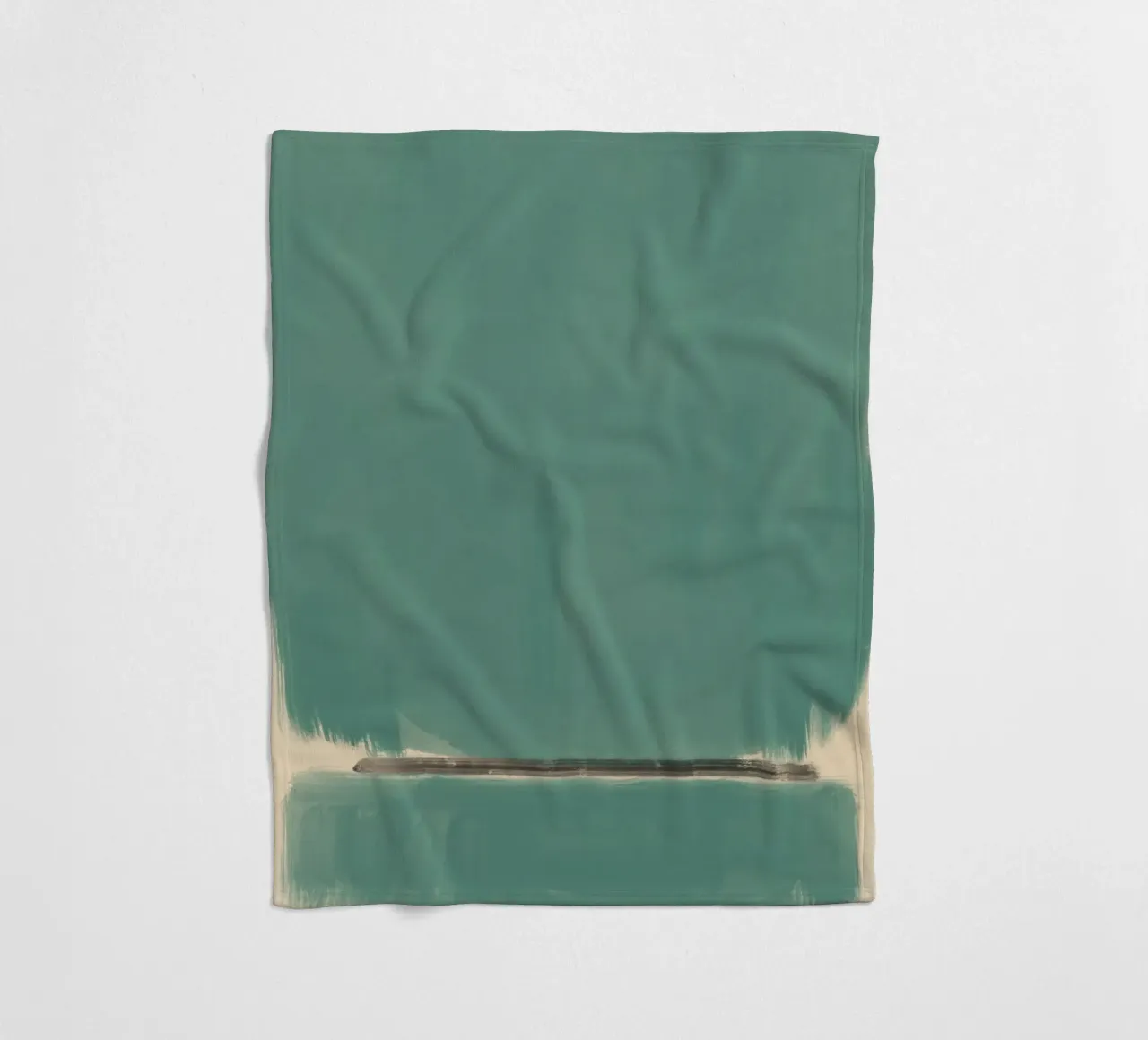 Solid teal abstract fleece blanket by Little Dean