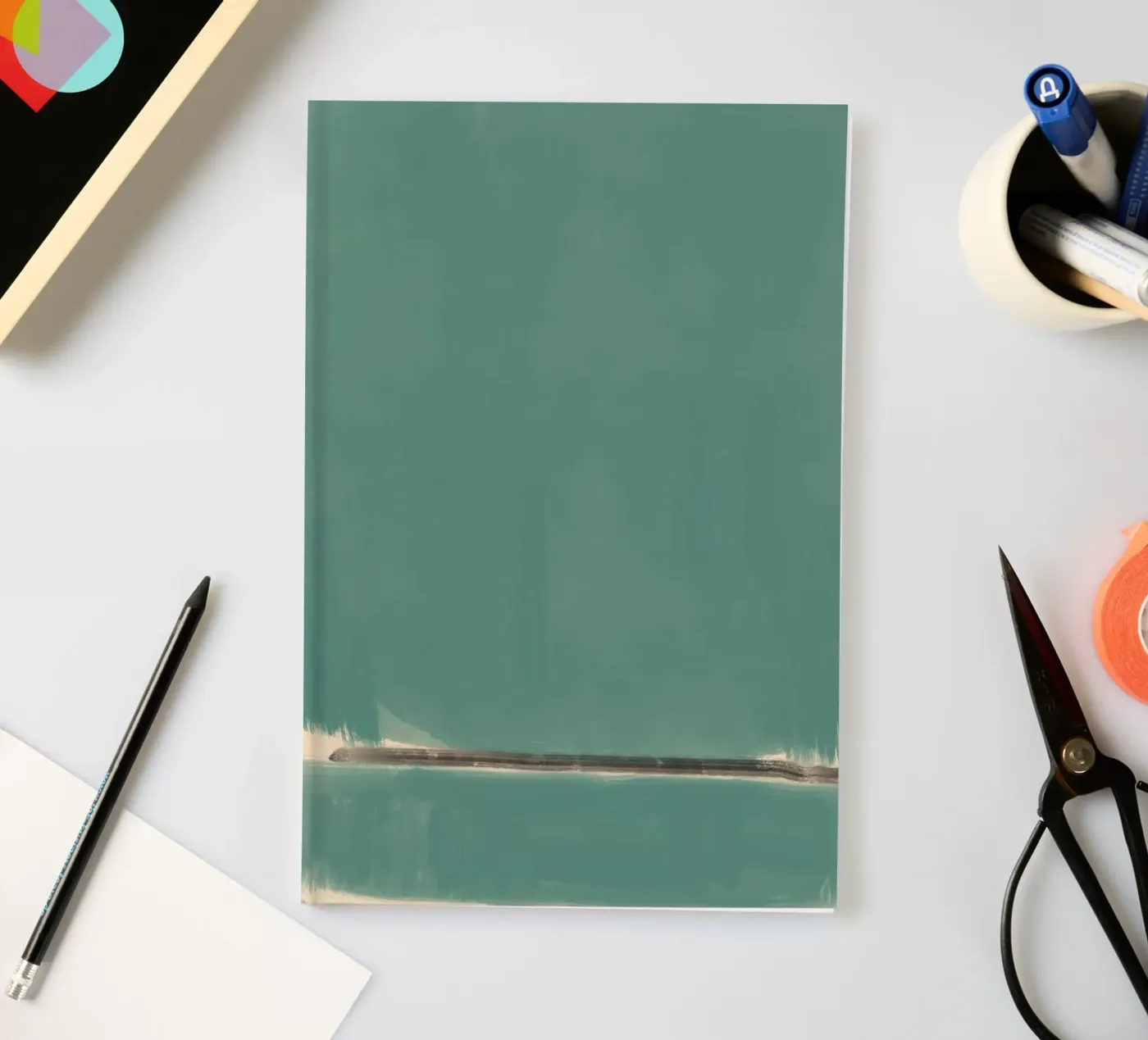 Solid teal abstract carnet de Little Dean