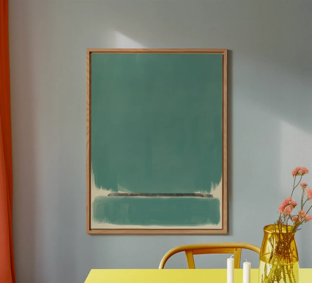 Solid teal abstract forex-plaat van Little Dean