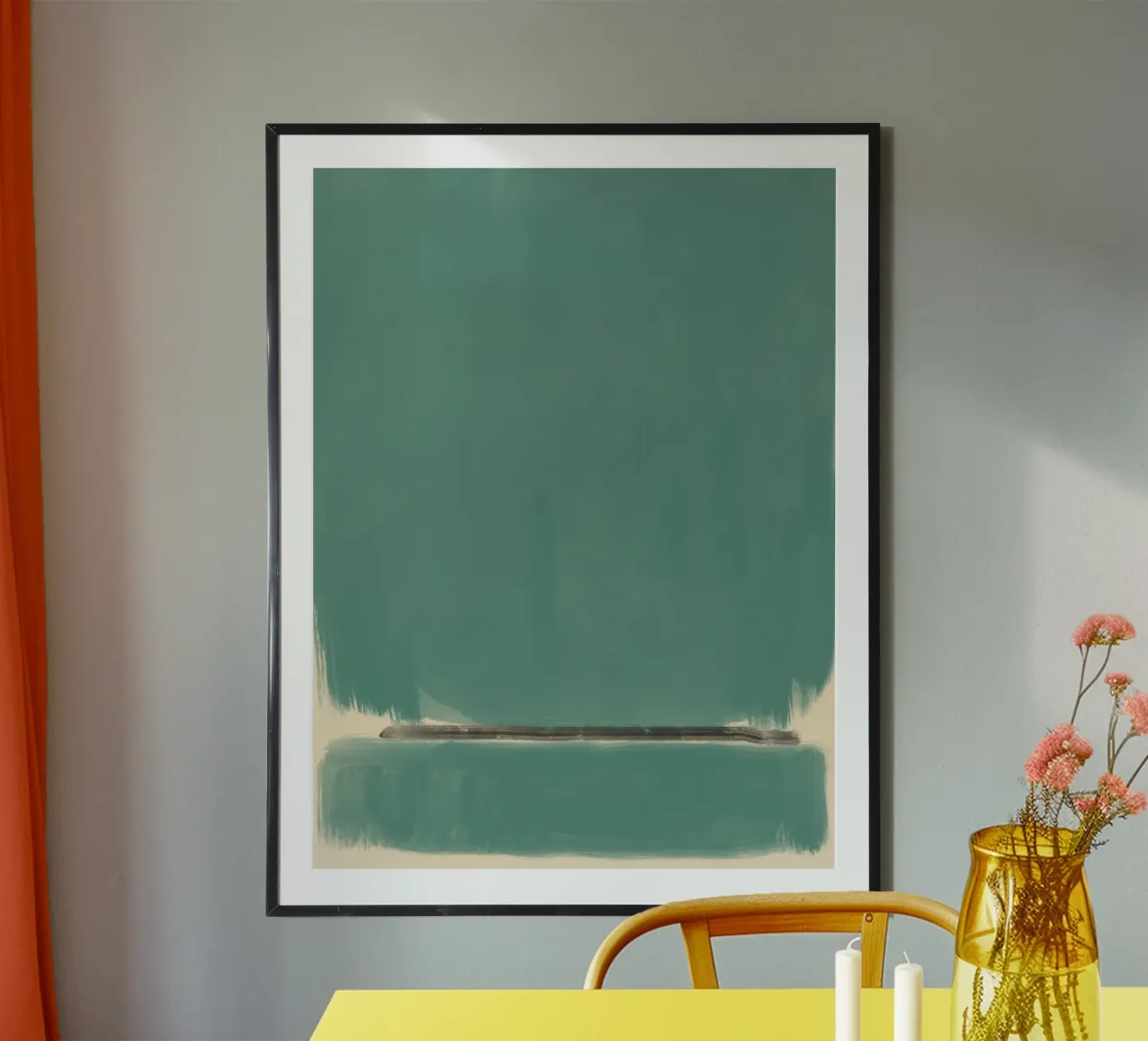 Solid teal abstract Poster von Little Dean