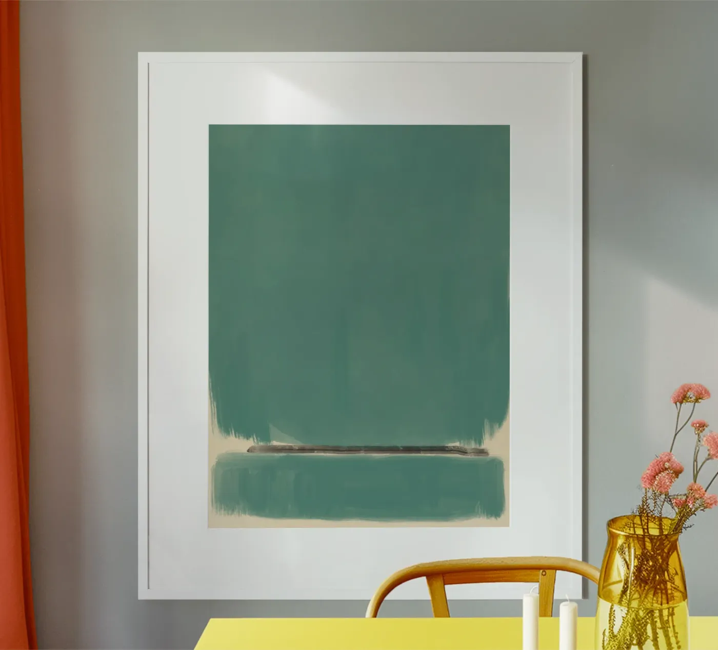 Solid teal abstract hahnemühle by Little Dean