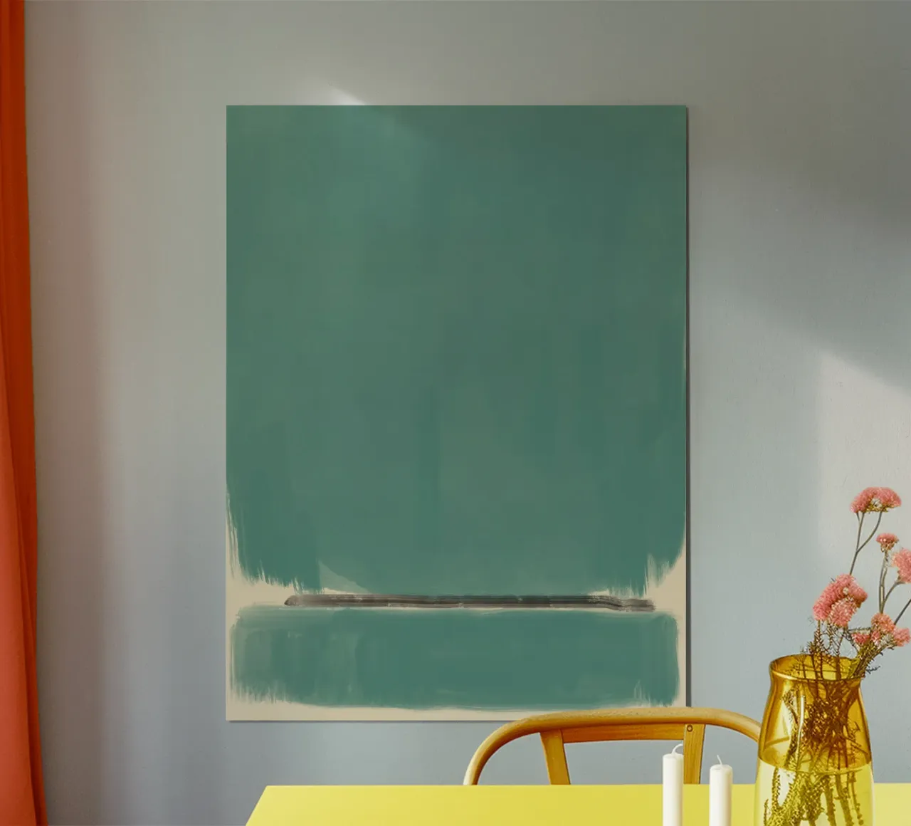 Solid teal abstract Poster von Little Dean