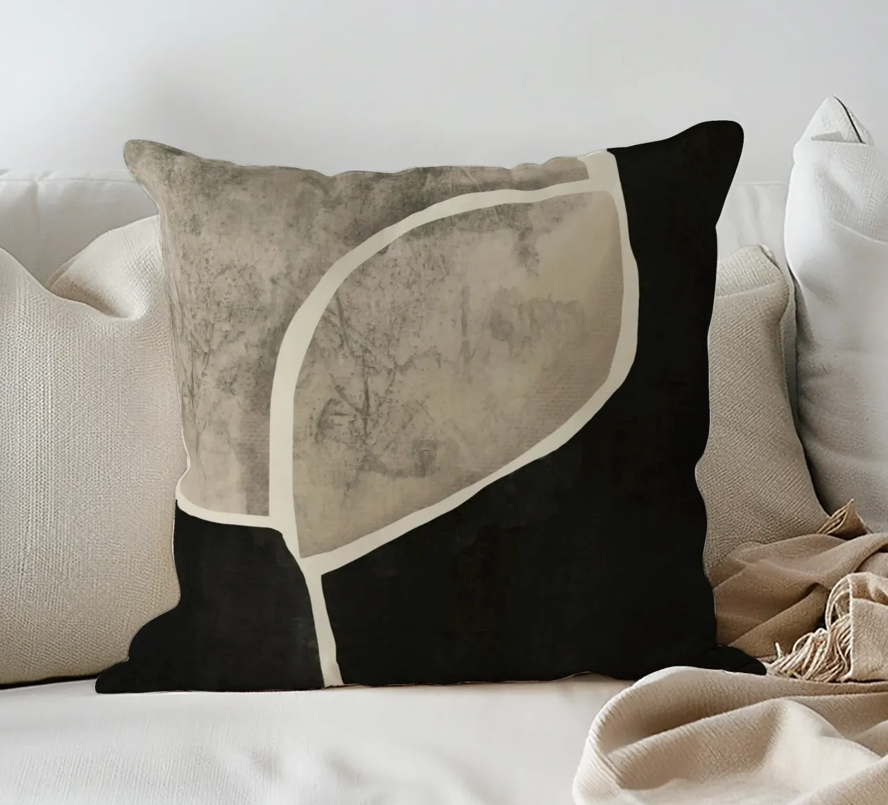 Textured large abstract 10 decorative cushion by Little Dean