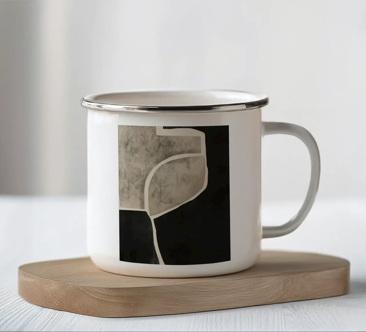 Getextureerde grote abstracte 10 emaille mok van Little Dean