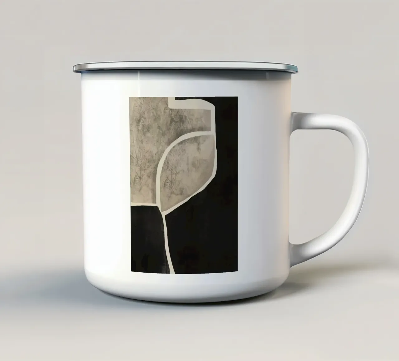 Getextureerde grote abstracte 10 emaille mok van Little Dean