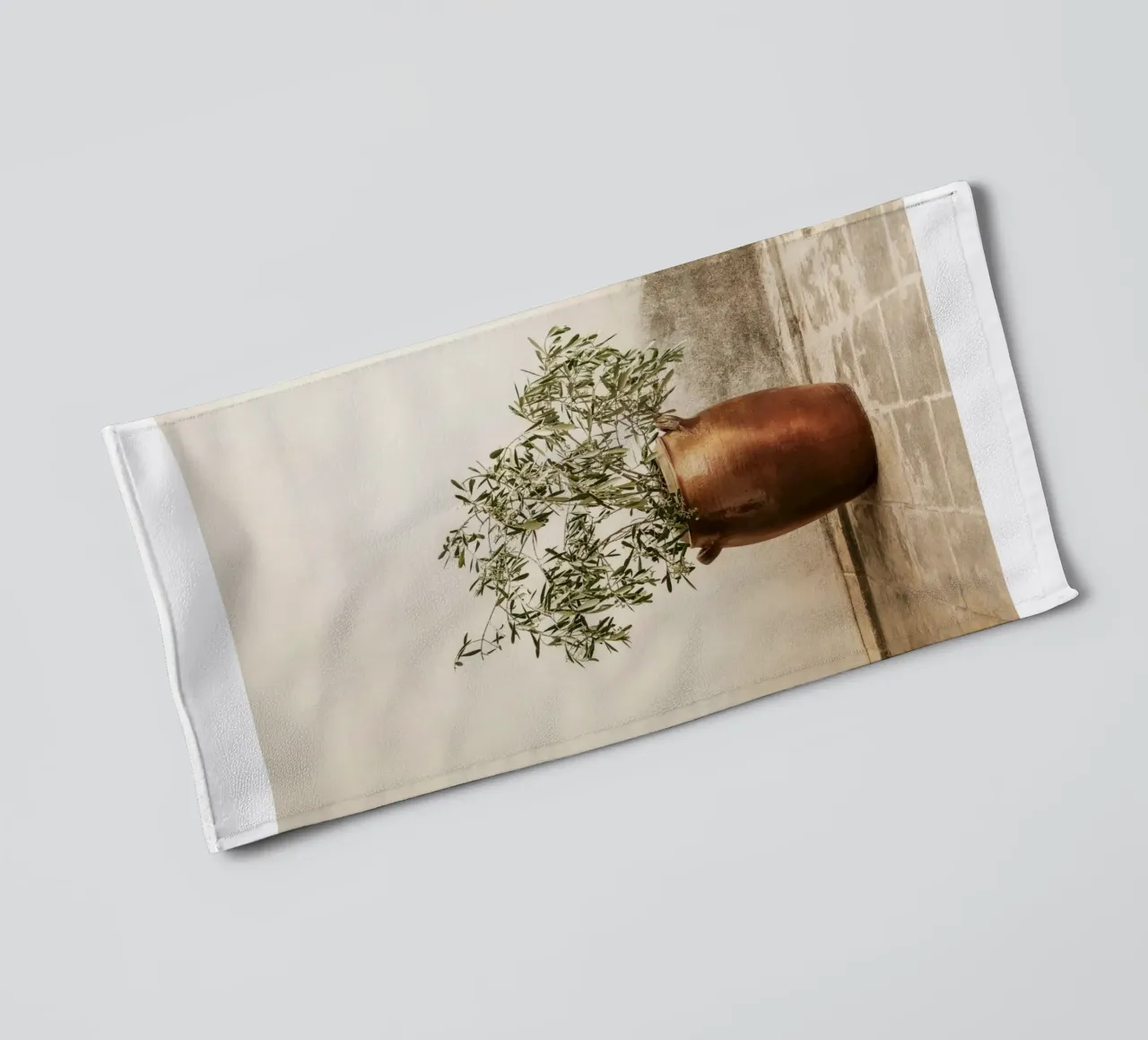 Rustic Olive Branch Print towel by leslie shop